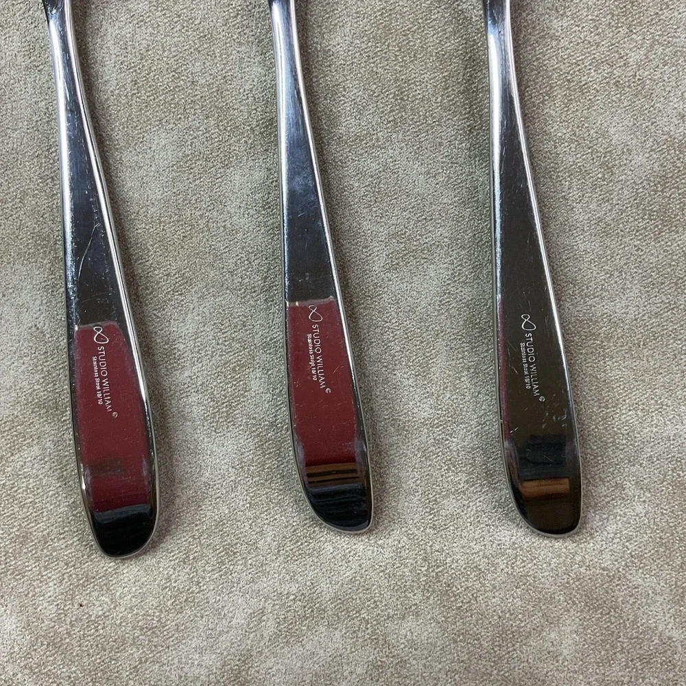 Studio William Olive Hazel Serving Set Fork‎ Spoon Pierced Lot Of 3  10